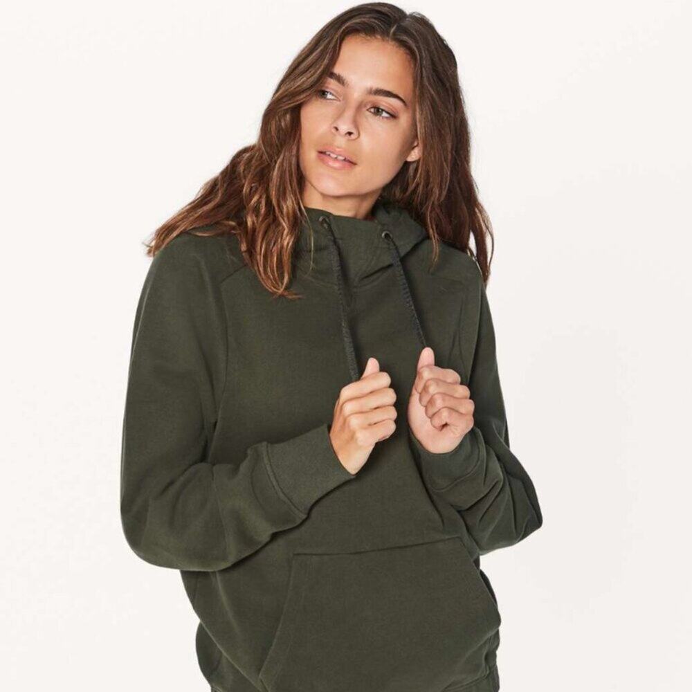 Lululemon Warm For Winter Hoodie Dark Olive Size 6 GUC